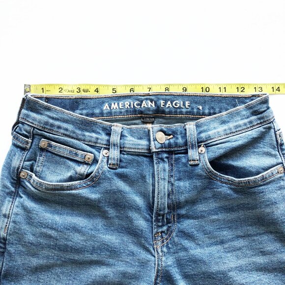 AMERICAN EAGLE Stretch 90s Straight Leg Jeans Womens 2 X-Long - Picture 9 of 11